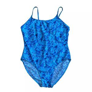 Islander One-Piece Swim Suit Women 14 Aqua Blue Bathing Suit Beach Pool Swimwear